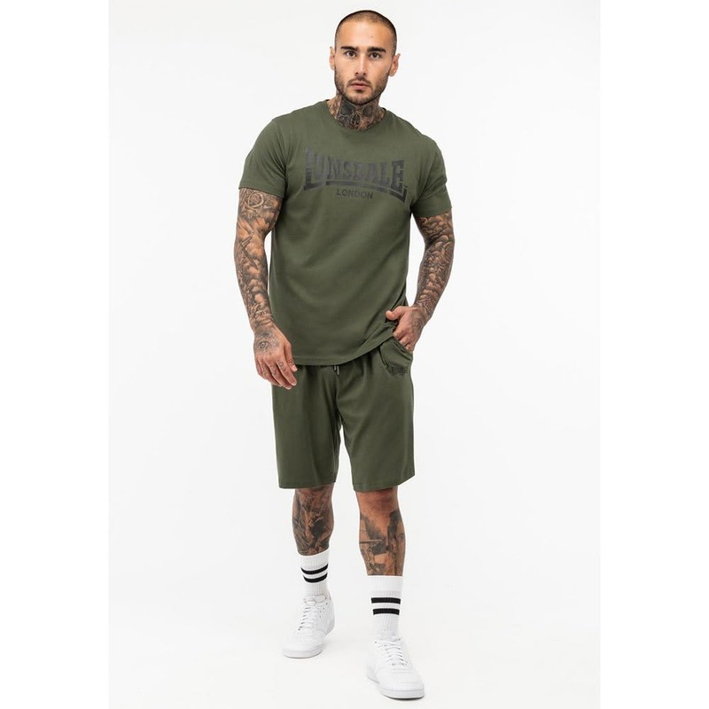 Lonsdale Men's Moy Tracksuit, Olive/Black