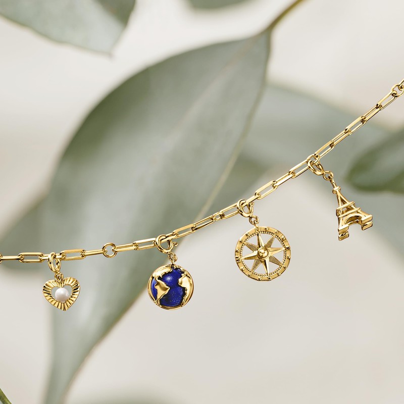 Ross-Simons Lapis and 18kt Gold Over Sterling Globe Charm