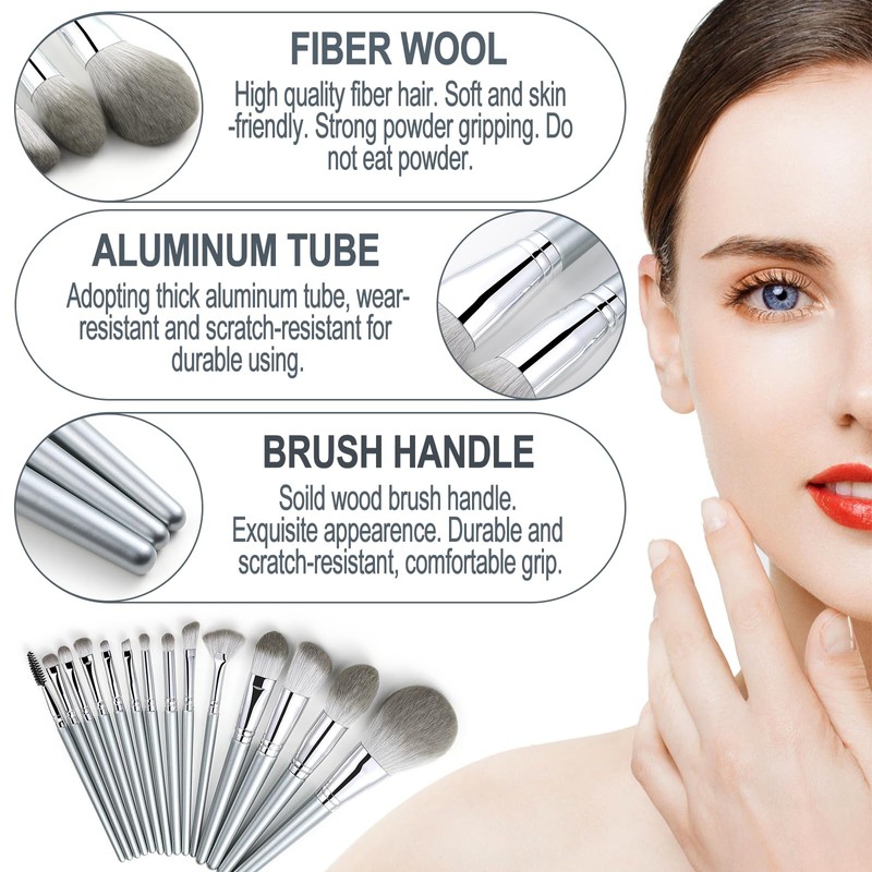 Makeup Brush Set, Makeup Brush Set with Triangle, Rounds and