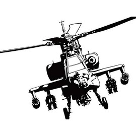 Apache | Decal Vinyl Sticker | Cars Trucks Vans Walls Laptop | Military war plane helicopter enthusiasts Custom