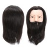 Salon Male Mannequin Head Human Hair Practice Hairdressing Training Head