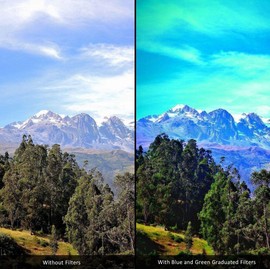 24 PCS Square Filter Kit ND Filters Graduated Full Color Lens Filter Set for Cokin P Series with Adapter Rings(49-82mm) Filter Holder Lens Cleaning Pen and Other Accessories for DSLR Cameras