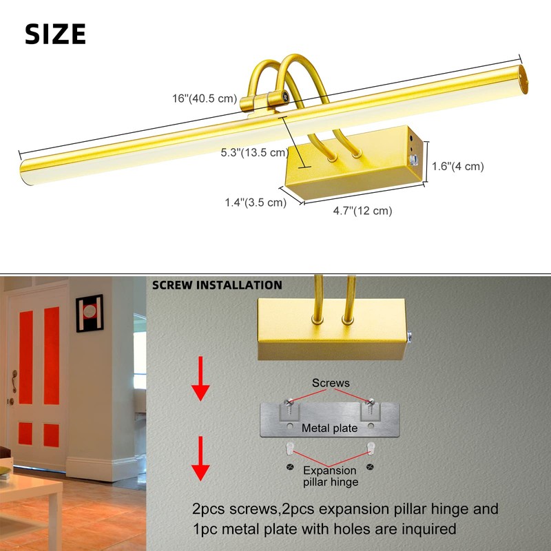 RAIFOOLLY Picture Light,16in Wireless Battery Wall Lighting,Remote Art Lights for