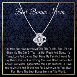 Onepurposegifts Step mom Birthday Gift, Bonus Mom Gifts, Stepmother, Mother in Law Gifts, Gifts for Stepmom, Bonus Mom Necklace,Step mom necklace, Stepmom jewelry, from Step children mothers day