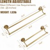 Adjustable Double Towel Bar, Antique Brass Wall Mount Towel Rack