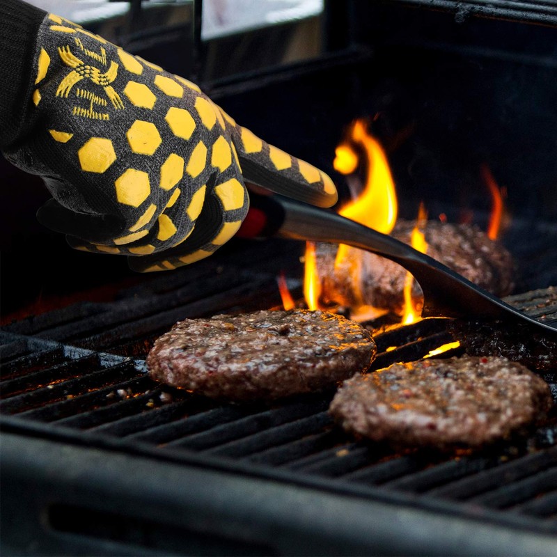 J H Heat Resistant Oven Glove:EN407 Certified 932 °F, 2