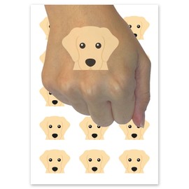 Peeking Yellow Labrador Retiever Dog Temporary Tattoo Water Resistant Fake Body Art Set Collection - 54 1" Tattoos (1 Sheet)