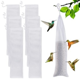 6 Pcs Finch Sock Feeder for Outdoor - Durable Thistle Seed Feeder Sacks with Food Grade Funnels, Bird Food Supply Tools for Garden Yard Wild Finch Feeding (3.9" x 15.7", White)