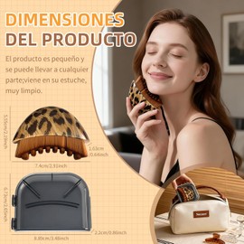 Lymphatic Contour Face Brush -Mango con estampado de leopardo Cepillo Facial para Contorno Linfático con Cerdas Suaves, Diseño Ergonómico,ajuste preciso a la piel, Perfecto para Belleza de Cuello y Cara (1PCS)