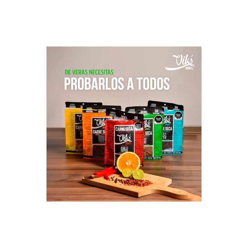 Carne Seca 100 de Res Sabor Chilli Lime 20g Snack
