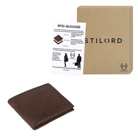 STILORD 'Antonio' Stylish Vintage Leather Wallet RFID and NFC Protection for Men Credit Card Holder, Colour:Ancona - Brown