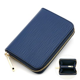 Urban & Chic Luxury Style Ladies Small Zip Around Wallet/Card Holder/Coin Purse, Women's Small Zip Around Wallet/Card Holder/Coin Purse (Navy)