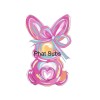 Unbranded Sublimation Print Pink Easter Bunny Ready To Press Heat Transfer