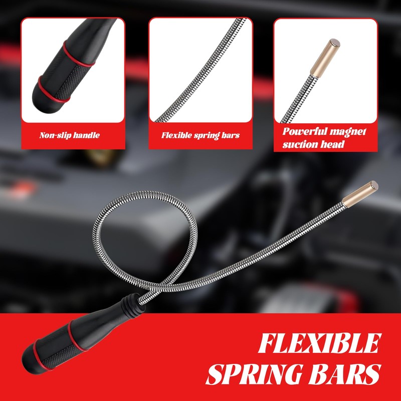Pack of 3 Strong Magnetic Rod Grabber, Telescopic Magnet, Portable