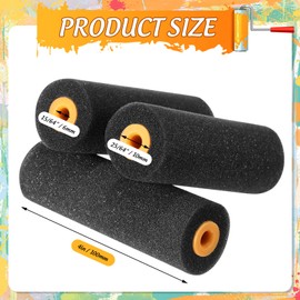 Leriton 20 Pcs 4 Inch Black Foam Paint Roller High Density Mini Paint Roller for Walls Brings Smooth Finishes Flat Surfaces