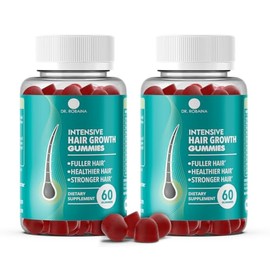 Dr. Robaina Intensive Hair Growth Gummies | Fuller-Looking Hair | Healthier Hair Appearance | Stronger Hair | Made in USA (Pack of 2)