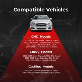 3.0L Duramax Filter Kit - Fuel Oil Cabin Air Filters - Compatible with 2020-2023 GMC Sierra Chevy Silverado 1500 Yukon XL Suburban Tahoe - Replaces TP1015 PF66 13508023