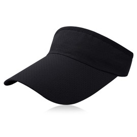 Visors for Women, Summer Peaked Cap Sports, Unisex Sun Visor Cap with Wide Brim, Sun Hat, Anti-UV Visor, Adjustable Headband, Golf Hat, Cycling, Running, Leisure, Outdoor, black