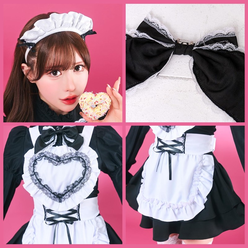 Clearstone Topping Tops, Cosplay Halloween Maid Apron, Ladies' White