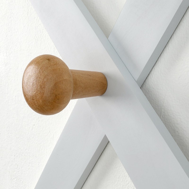 SKOLOO Wooden Wall Hat Rack, Large Accordion Wall Hanger, Modern,