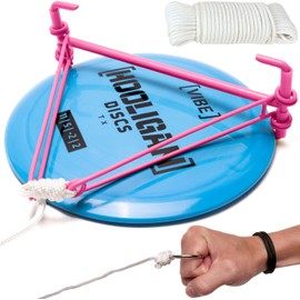Rogue Iron Sports Disc Golf Retriever Accessory Grabber with Rope for Water Disc Retrieval (Pink)