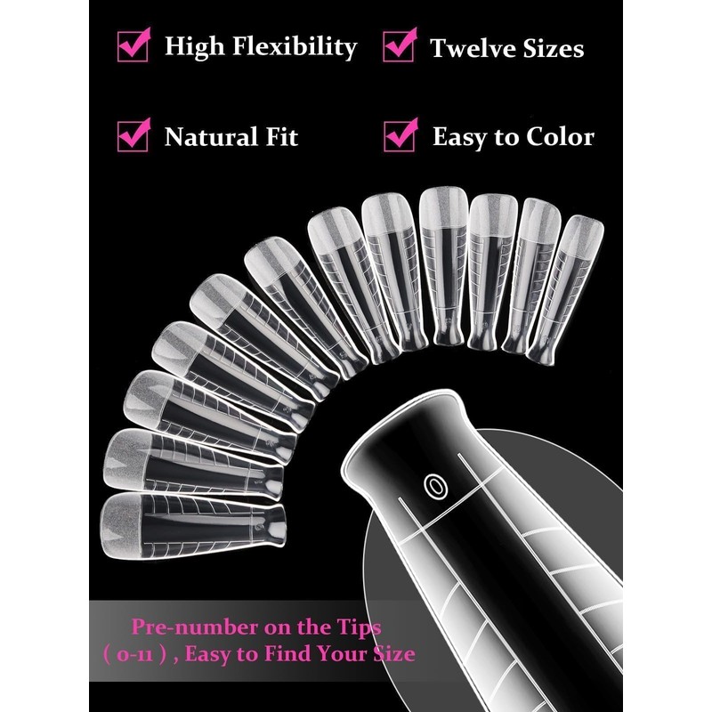 TOROKOM Nail Dual Forms for Poly Gel, 120P Quick Extension