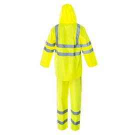 Cordova SPR3GSM Type R, Class III, Two-Piece Rain Suit, Jacket With Attached Hood & Drawstring, Elastic Waist Pants, Water-Proof PU Coated Polyester Fabric, Medium