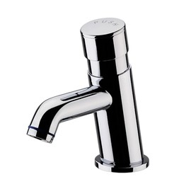 ENKI, Vision, BT4300, Self Closing Non Concussive Basin Tap Modern, for Pre-Mixed Water, Hot or Cold, Commercial Use, Adjustable Shut Off Time, Chrome