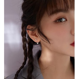 SLUYNZ 925 Sterling Silver Drop Earrings Huggie Studs for Women Teardrop Earrings Jacket (A-Silver)