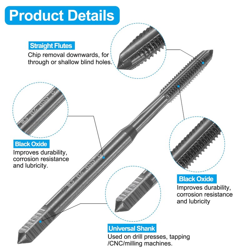 sourcing map Tap and Drill Bit Set, 1pcs M3 x