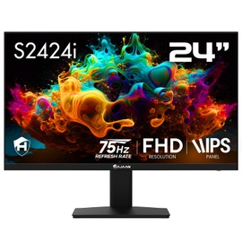 HAJAAN 24” FHD(1920 x1080) IPS Desktop Monitor, 75Hz Refresh Rate with Ultra Thin Bazel, Best for Office & Home, HDMI, VGA Ports | Monitor for PC, Wall Mountable, Black (S2424i)- New