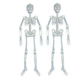 Hosendo Glowing Skull Doll 35.4 inches (90 cm), Set of 2, Luminous Skull Skeleton, Toy, Party, Room, Car, Decoration, Horror Figure