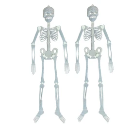 Hosendo Glowing Skull Doll 35.4 inches (90 cm), Set of 2, Luminous Skull Skeleton, Toy, Party, Room, Car, Decoration, Horror Figure