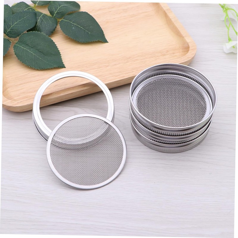 Kisangel 4Pcs Stainless Steel Sprouting Lids for Mason Jars Removable