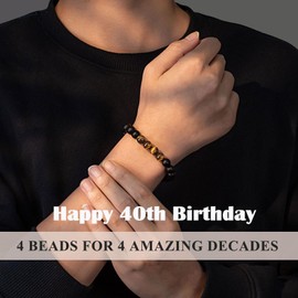 UNGENT THEM 40th Birthday Gifts Men, 40th Birthday Decorations Man, 1983 Birthday Gifts for 40 Year Old Man Brother Male Husband Birthday Gift Happy Birthday Bracelet