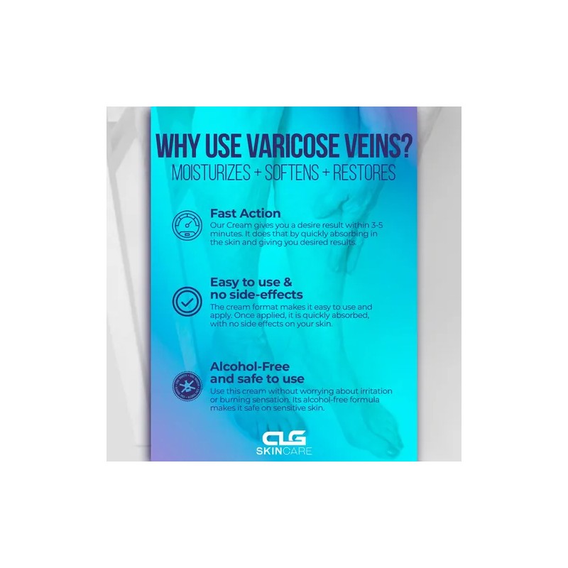 Clg Skincare - Crema Para Venas Varicosas, Loción De Rescate