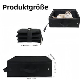 HJYDGJ Foldable Portable Cat Litter Tray Travel Foldable Cat Litter Tray Waterproof Cat Litter Trays Portable Cat Litter Tray Travel - Black