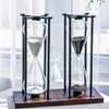 Large Black Iron Craft Hourglass Timer 60 Minutes,Modern Hour Glass