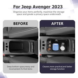 LUWU Compatible with Jeep Avenger 2023 2024 2025 EV Hybrid Centre Console Armrests Storage Box Glove Box Organiser Car Avenger 2025 Accessories