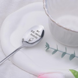 Friend Bestie Ice Cream Spoon Gift for Mom Dad Christmas Birthday Gifts for Husband Wife Ice Cream Lovers Gifts for Granddaughter Grandson Funny Gift for Men Women My Ice Cream Shovel Spoon