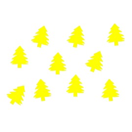 Miniblings 10 x Fir Tree Iron-On Patches, Smooth, Christmas Tree Patch, Iron-On Patch, Children's Iron-On Patches for Ironing, Flex Film, Appliqué Sewing, Colour: Gold