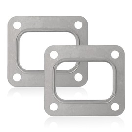 Tinoaly 2pcs T4 Turbine Flange Gaskets, Silver Stainless Steel Turbo Turbine Inlet Gaskets for T4 T04E T66 T70 GT35 GT40 Turbochargers