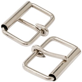 AERZETIX - Set of 5 belt buckles with roller with pin buckle - made of metal - nickel-plated - haberdashery leather bag handle leather belt strap jeans bag dog collars, Silver 40 mm