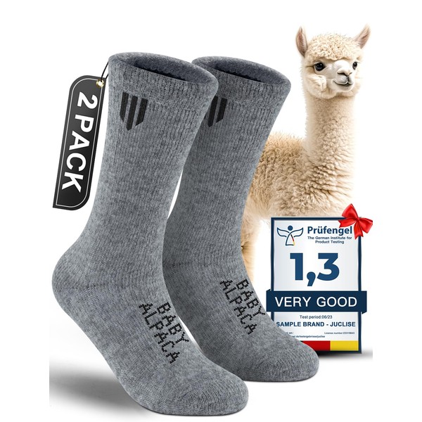 Juclise Men's Thermal Alpaca Crew Socks, Thick Winter Socks (US,