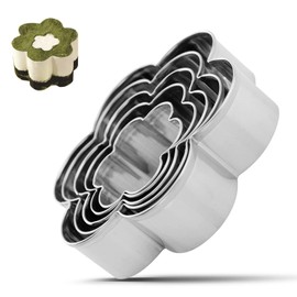 5pcs Verschieden Große Ausstechformen, Ausstechform Edelstahl Keksausstecher Set für DIY Fondant, Kuchen, Desserts, Kekse (Blumen)