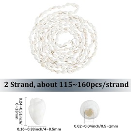 PONABEADIY 1 Box 2 Stränge Weiße Natürliche Muschelperlen Mit Löchern Spiral Muschel Sommerstrand Hawaii Ozean Boho Abstandshalter Charms Perlen Zur Schmuckherstellung Armbänder Halsketten DIY Bastelb