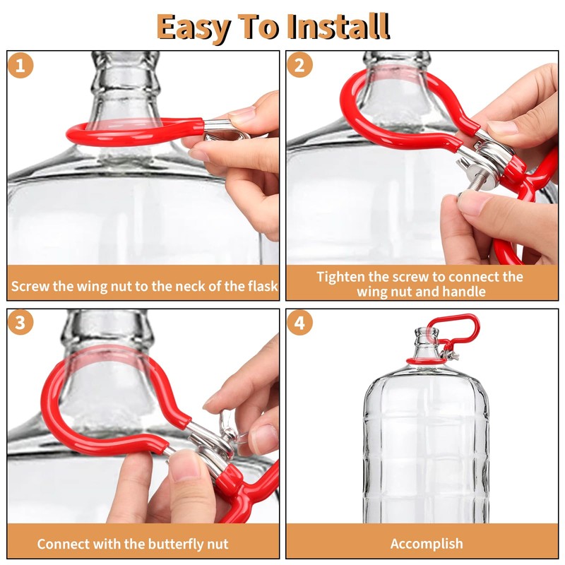 Dexspoeny 2Pcs Carboy Handle, Portable Glass Carboy Handle, Adjustable Heavy