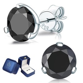 Moissanite Stud Earrings for Men Women 18K White Gold Plated 925 Sterling Silver Earrings Men VVS Gemstones Hypoallergenic for Wedding Party Gift Jewelry 0.5ct/1.0ct, 1ct-(0.5ct*2)-5.0mm, White Gold,