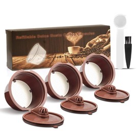 i Cafilas Cute Refillable Capsules Refillable Stainless Steel Filter Capsules 1 Cup Plastic Spoon + Brush