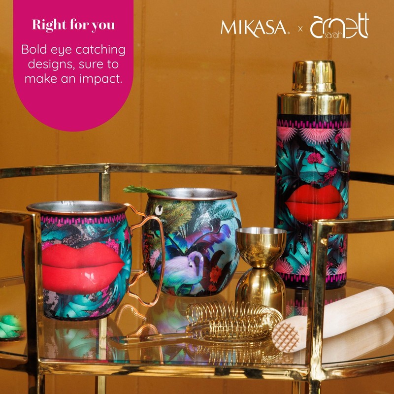 Mikasa x Sarah Arnett 4pc Cocktail Shaker Set, Stainless Steel